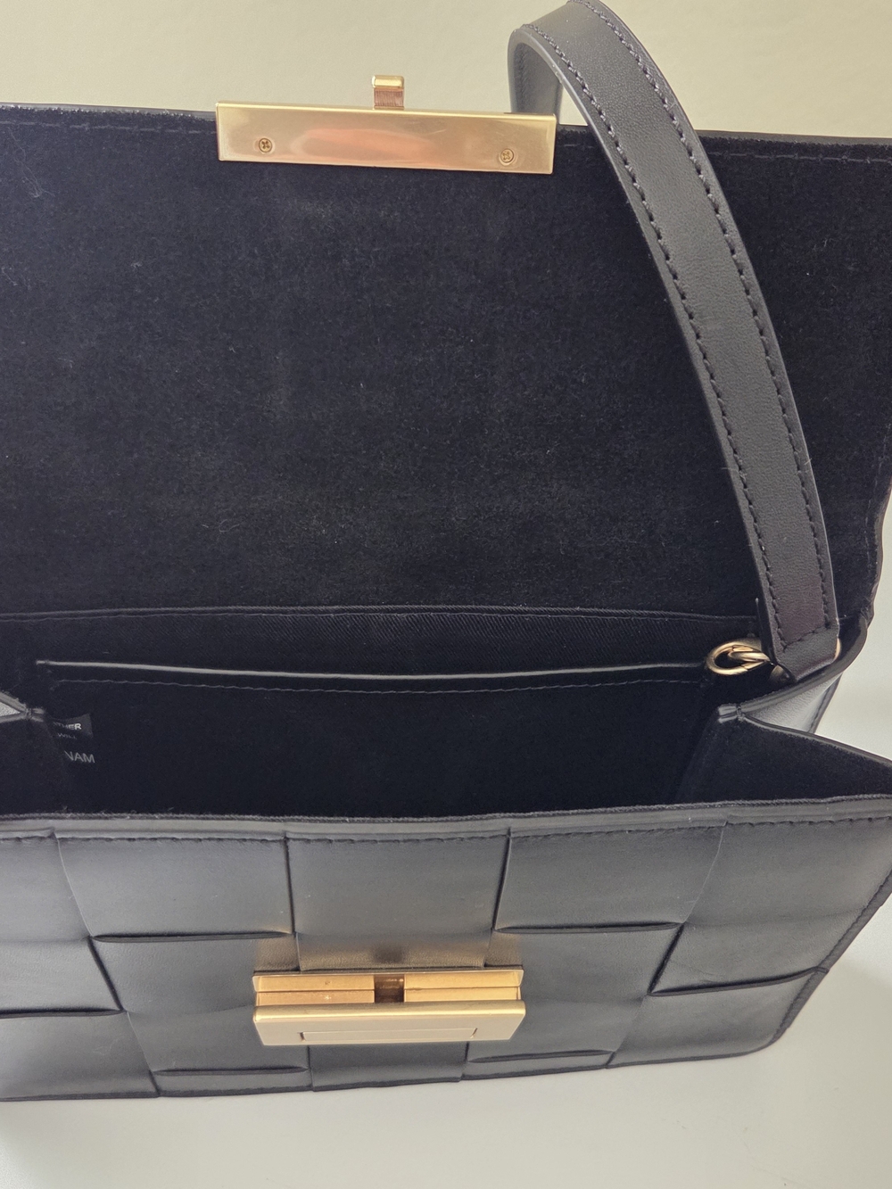 Loeffler Randall Delphine Black Woven Leather Crossbody Bag - Picture 9 of 13